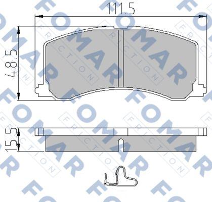 FOMAR Friction FO 665381 - Гальмівні колодки, дискові гальма autozip.com.ua