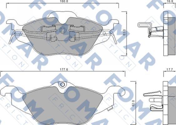 FOMAR Friction FO 666281 - Гальмівні колодки, дискові гальма autozip.com.ua