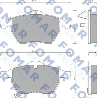 FOMAR Friction FO 667181 - Гальмівні колодки, дискові гальма autozip.com.ua