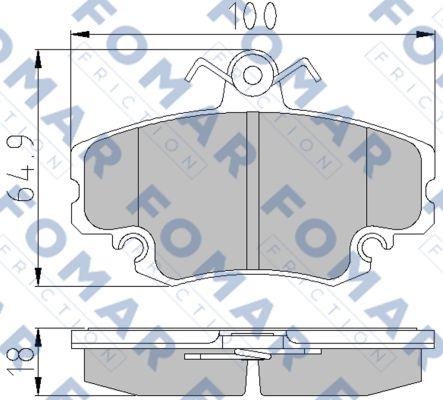 FOMAR Friction FO 608381 - Гальмівні колодки, дискові гальма autozip.com.ua