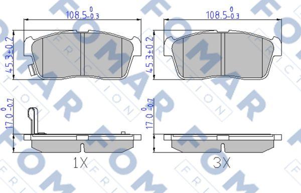 FOMAR Friction FO 603681 - Гальмівні колодки, дискові гальма autozip.com.ua
