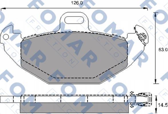 FOMAR Friction FO 689081 - Гальмівні колодки, дискові гальма autozip.com.ua