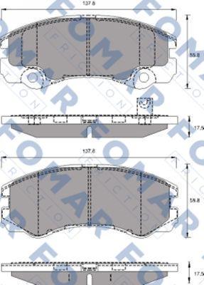 FOMAR Friction FO 684381 - Гальмівні колодки, дискові гальма autozip.com.ua