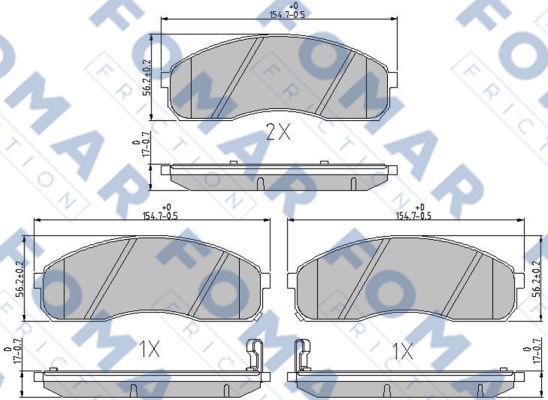 FOMAR Friction FO 685981 - Гальмівні колодки, дискові гальма autozip.com.ua