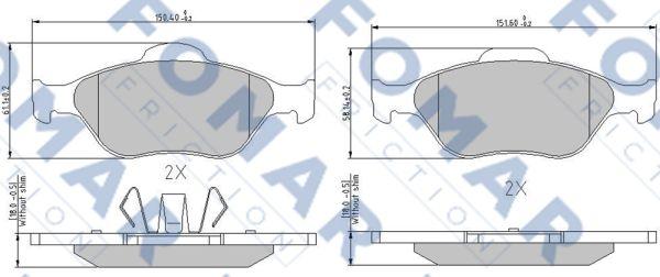 FOMAR Friction FO 685181 - Гальмівні колодки, дискові гальма autozip.com.ua