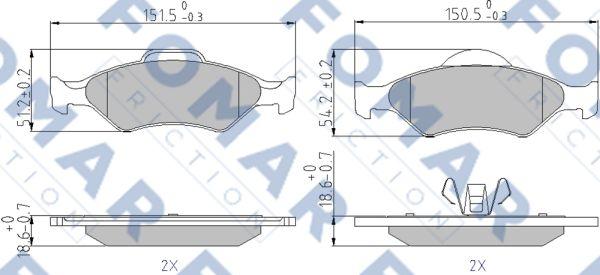 FOMAR Friction FO 685381 - Гальмівні колодки, дискові гальма autozip.com.ua