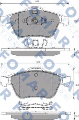 FOMAR Friction FO 686481 - Гальмівні колодки, дискові гальма autozip.com.ua