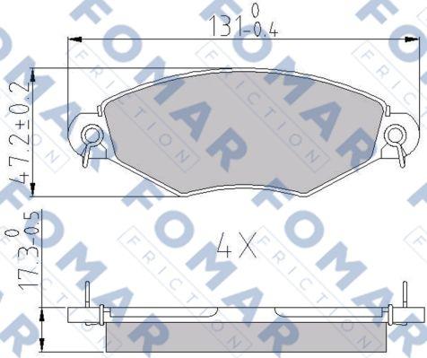 FOMAR Friction FO 688181 - Гальмівні колодки, дискові гальма autozip.com.ua