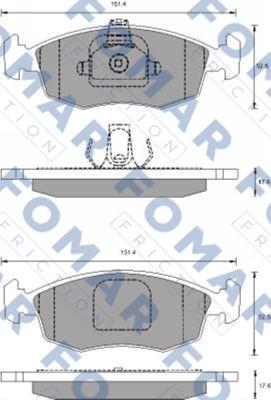 FOMAR Friction FO 688381 - Гальмівні колодки, дискові гальма autozip.com.ua