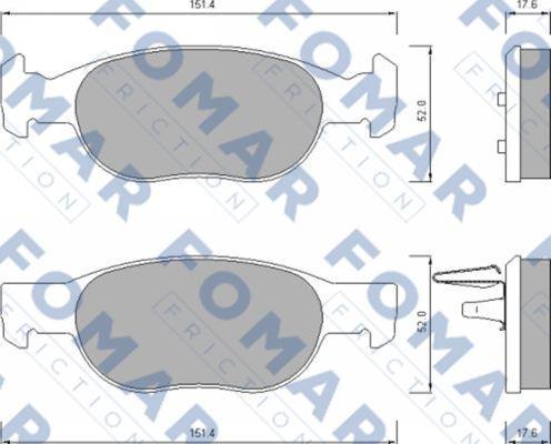 FOMAR Friction FO 688281 - Гальмівні колодки, дискові гальма autozip.com.ua