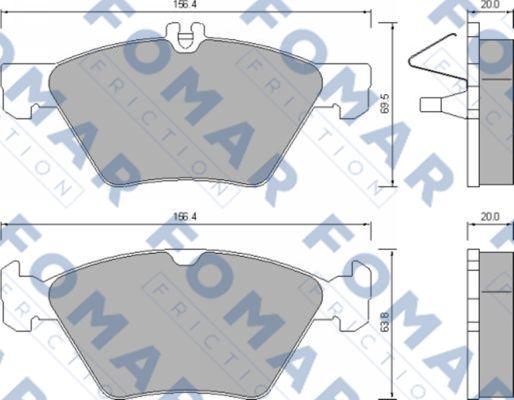 FOMAR Friction FO 639081 - Гальмівні колодки, дискові гальма autozip.com.ua