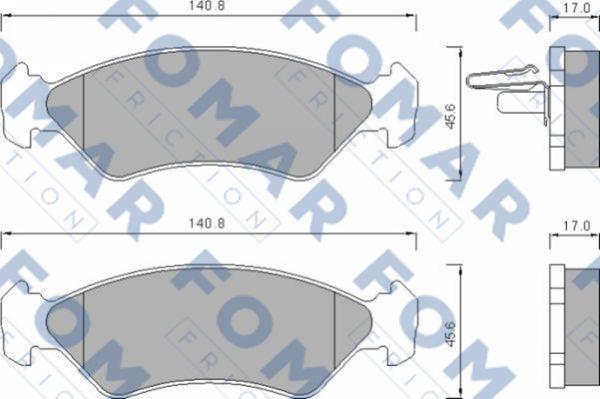 FOMAR Friction FO 633481 - Гальмівні колодки, дискові гальма autozip.com.ua