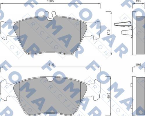 FOMAR Friction FO 637781 - Гальмівні колодки, дискові гальма autozip.com.ua