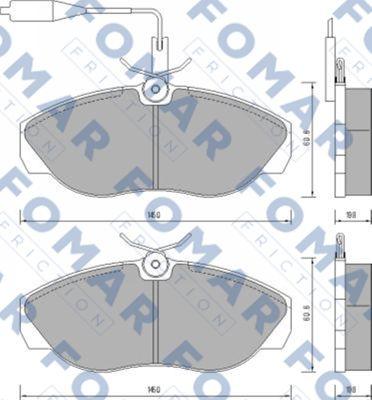 FOMAR Friction FO 629481 - Гальмівні колодки, дискові гальма autozip.com.ua