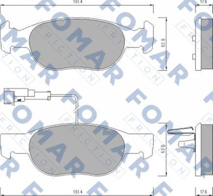 FOMAR Friction FO 624381 - Гальмівні колодки, дискові гальма autozip.com.ua