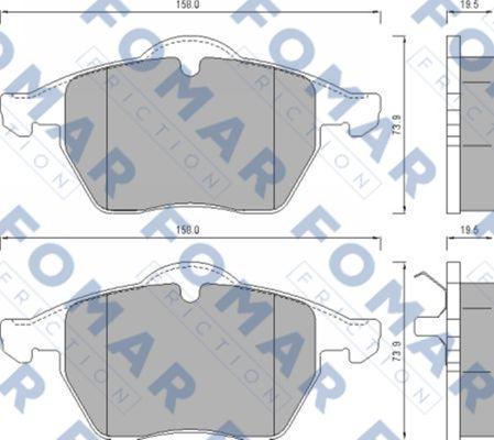 FOMAR Friction FO 625181 - Гальмівні колодки, дискові гальма autozip.com.ua