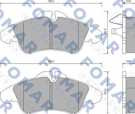 FOMAR Friction FO 627281 - Гальмівні колодки, дискові гальма autozip.com.ua