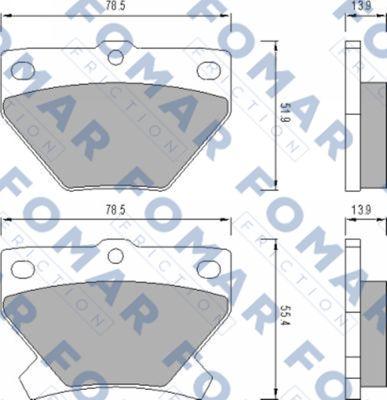 FOMAR Friction FO 679181 - Гальмівні колодки, дискові гальма autozip.com.ua