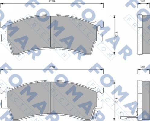 FOMAR Friction FO 679881 - Гальмівні колодки, дискові гальма autozip.com.ua