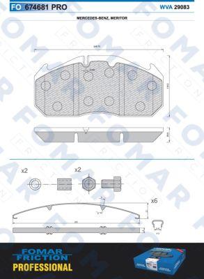 FOMAR Friction FO 674681 - Гальмівні колодки, дискові гальма autozip.com.ua