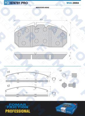 FOMAR Friction FO 674781 - Гальмівні колодки, дискові гальма autozip.com.ua