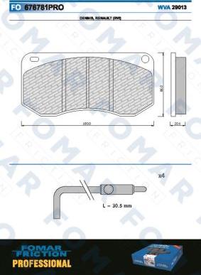 FOMAR Friction FO 676781 - Гальмівні колодки, дискові гальма autozip.com.ua