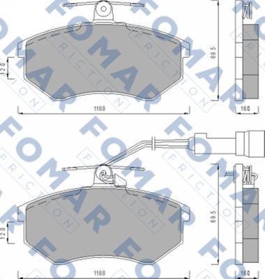 FOMAR Friction FO 670281 - Гальмівні колодки, дискові гальма autozip.com.ua