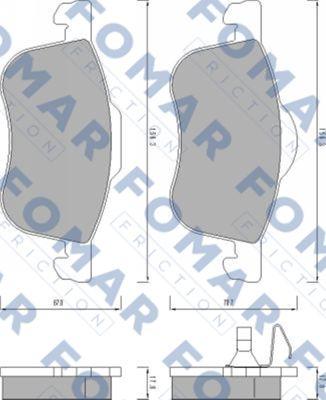 FOMAR Friction FO 673481 - Гальмівні колодки, дискові гальма autozip.com.ua