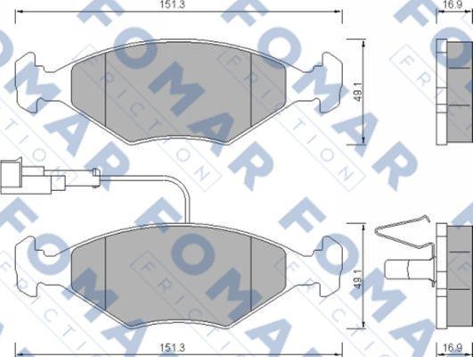 FOMAR Friction FO 673181 - Гальмівні колодки, дискові гальма autozip.com.ua