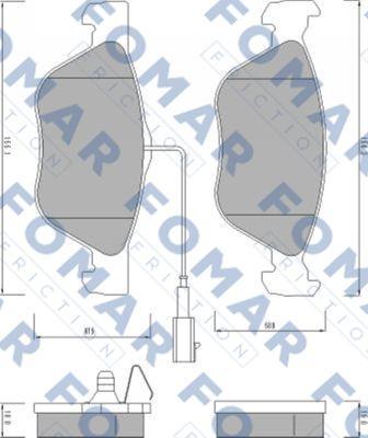 FOMAR Friction FO 672881 - Гальмівні колодки, дискові гальма autozip.com.ua