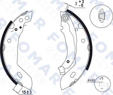 FOMAR Friction FO 0415 - Комплект гальм, барабанний механізм autozip.com.ua