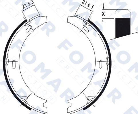 FOMAR Friction FO 0416 - Комплект гальм, барабанний механізм autozip.com.ua
