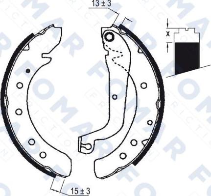 FOMAR Friction FO 0570 - Комплект гальм, барабанний механізм autozip.com.ua