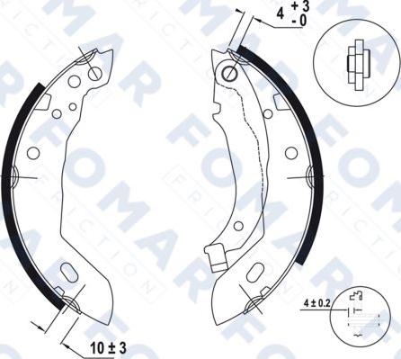 FOMAR Friction FO 0392 - Комплект гальм, барабанний механізм autozip.com.ua