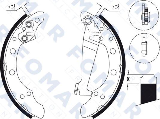 FOMAR Friction FO 0344 - Комплект гальм, барабанний механізм autozip.com.ua