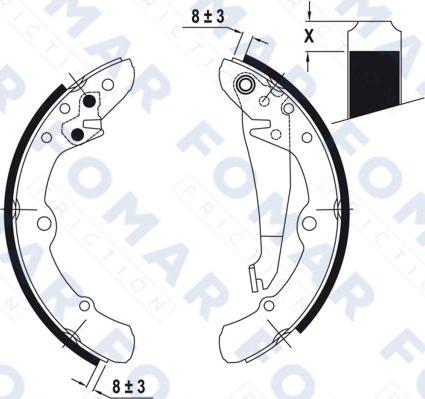 FOMAR Friction FO 0342 - Комплект гальм, барабанний механізм autozip.com.ua