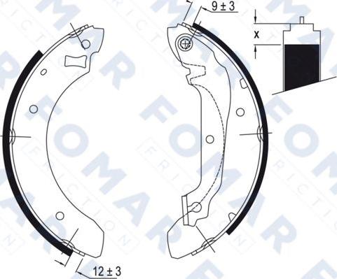 FOMAR Friction FO 0385 - Комплект гальм, барабанний механізм autozip.com.ua