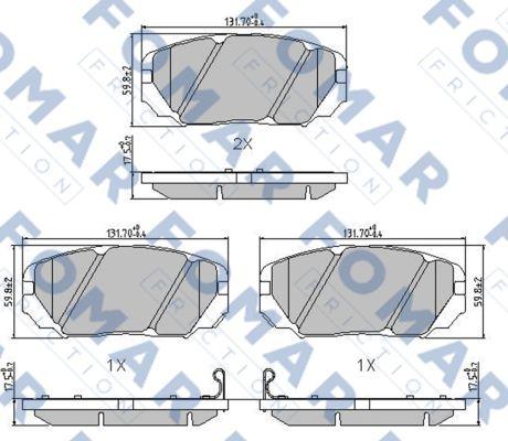 FOMAR Friction FO 899481 - Гальмівні колодки, дискові гальма autozip.com.ua