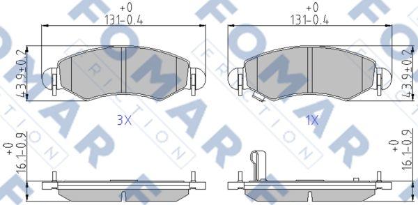 FOMAR Friction FO 894781 - Гальмівні колодки, дискові гальма autozip.com.ua