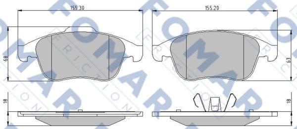 FOMAR Friction FO 896381 - Гальмівні колодки, дискові гальма autozip.com.ua