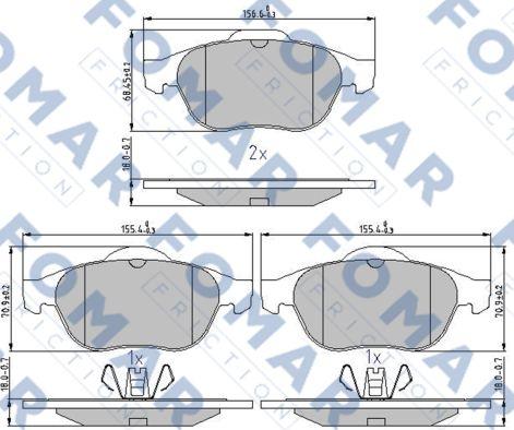 FOMAR Friction FO 897081 - Гальмівні колодки, дискові гальма autozip.com.ua