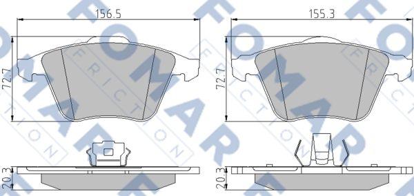 FOMAR Friction FO 849781 - Гальмівні колодки, дискові гальма autozip.com.ua