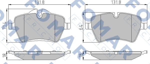 FOMAR Friction FO 844981 - Гальмівні колодки, дискові гальма autozip.com.ua