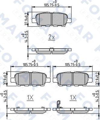 FOMAR Friction FO 859981 - Гальмівні колодки, дискові гальма autozip.com.ua