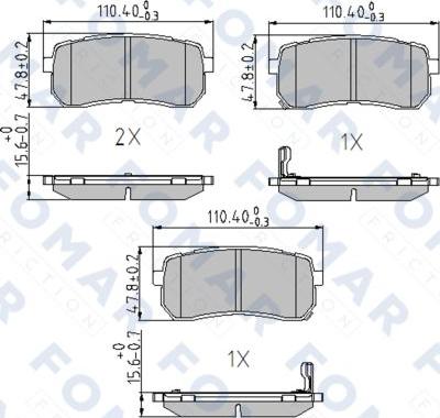 FOMAR Friction FO 859881 - Гальмівні колодки, дискові гальма autozip.com.ua