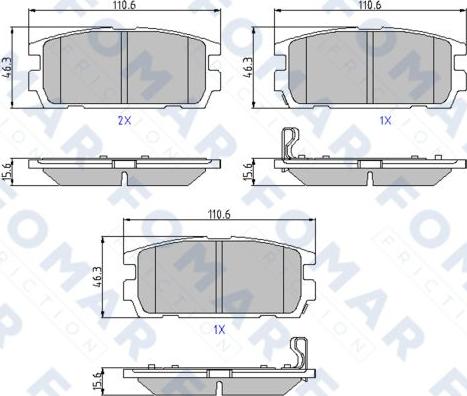 FOMAR Friction FO 858281 - Гальмівні колодки, дискові гальма autozip.com.ua