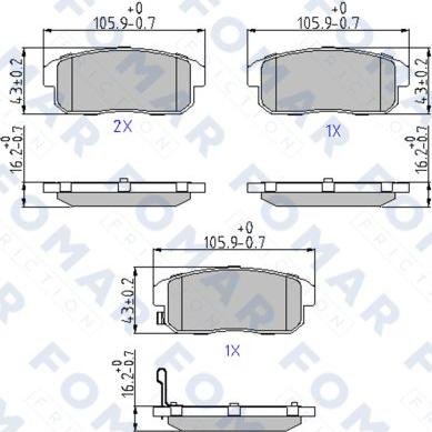 FOMAR Friction FO 868981 - Гальмівні колодки, дискові гальма autozip.com.ua