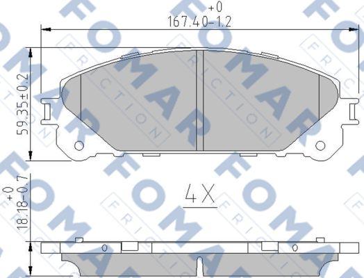 FOMAR Friction FO 862883 - Гальмівні колодки, дискові гальма autozip.com.ua