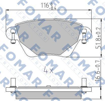 FOMAR Friction FO 815381 - Гальмівні колодки, дискові гальма autozip.com.ua