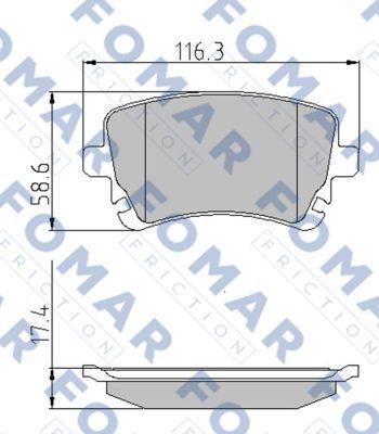 FOMAR Friction FO 815281 - Гальмівні колодки, дискові гальма autozip.com.ua